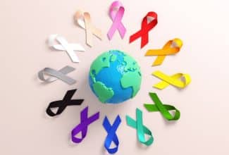 Representación médica de tipos de cáncer y opciones terapéuticas