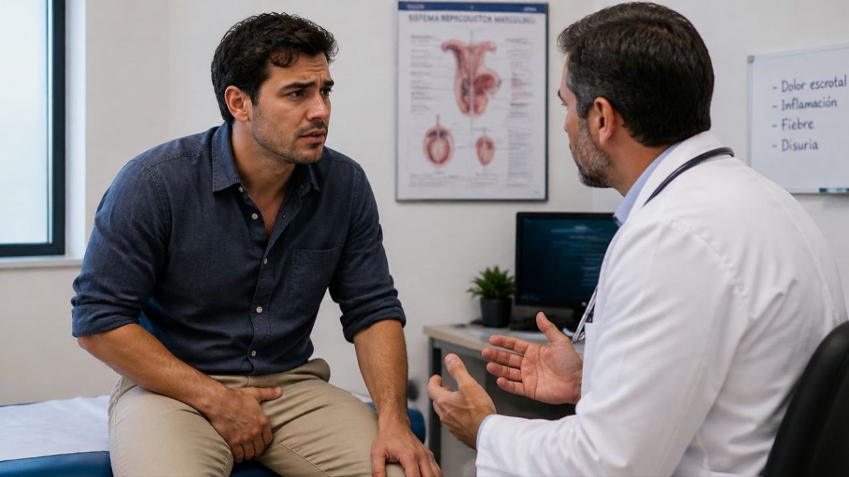 ombre con molestias en el escroto consultando por epididimitis