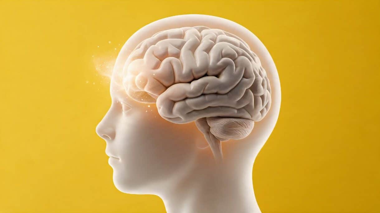 Ilustración de un cerebro humano que representa la maduración de la corteza prefrontal durante la juventud