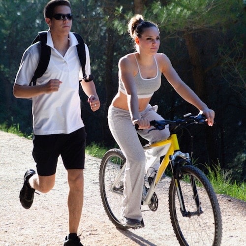 correr o bicicleta